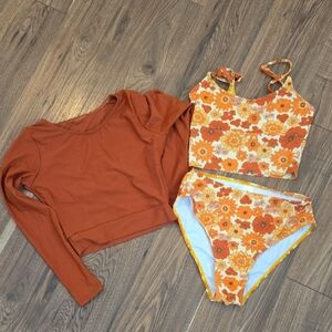 Floral Orange Bikini Set